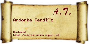 Andorka Teréz névjegykártya
