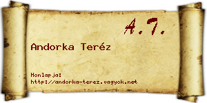 Andorka Teréz névjegykártya